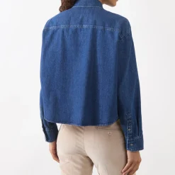 Obbia Logo Denim Shirt Women Tops