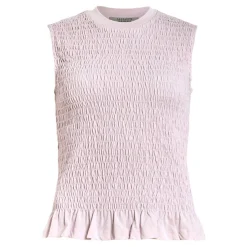Best Ode Smocked Peplum Tank Top Women Tops