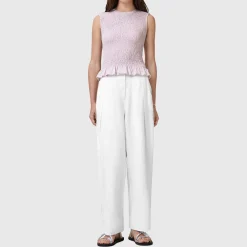 Best Ode Smocked Peplum Tank Top Women Tops