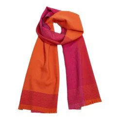 Online Orange & Pink Merino Wool Scarf Women Scarves