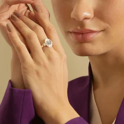 Outlet Ornate Blue Stone Ring Women Rings