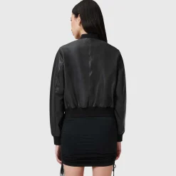 Orten Leather Bomber Jacket Women Coats & Jackets