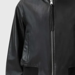 Orten Leather Bomber Jacket Women Coats & Jackets