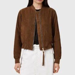 Outlet Orten Suede Bomber Jacket Women Coats & Jackets