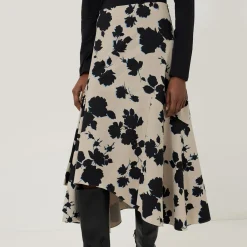 Hot Outline Rose Asymmetric Skirt Women Skirts