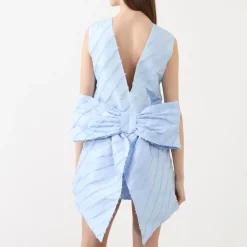 Oversized Bow Mini Shift Dress Women Occasion Dressing