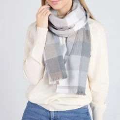 Sale Oxford Block Check Extra Fine Scarf Women Scarves