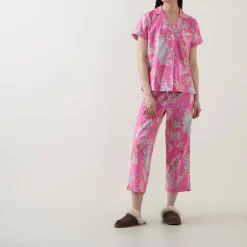 Best Paisley Cropped Pyjama Set Women Sleepwear