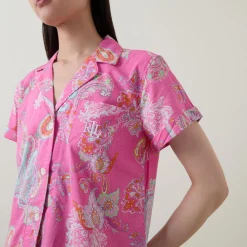 Best Paisley Cropped Pyjama Set Women Sleepwear