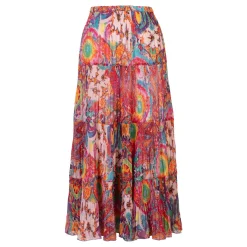 Paisley Pleated Skirt Women Skirts