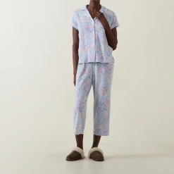 Best Paisley Print Cropped Pyjama Set Women Sleepwear