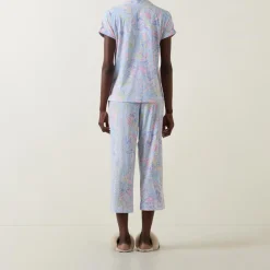 Best Paisley Print Cropped Pyjama Set Women Sleepwear