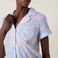 Outlet Paisley Print Shorts Pyjama Set Women Sleepwear