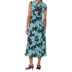 Clearance Pansy Print Textured Dress Women Dresses