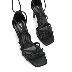 Discount Paparazzi Tonal Embellished Heeled Sandals Women Heels