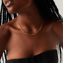Online Paperclip Mini Chain Necklace Women Necklaces