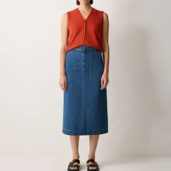 Sale Patch Pocket Denim Skirt Women Skirts