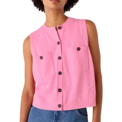 Best Patch Pocket Knit Vest Women Sweaters & Cardigans