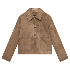 Patch Pocket Suede Jacket Women Coats & Jackets