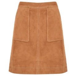 Online Patch Pocket Suede Skirt Women Skirts