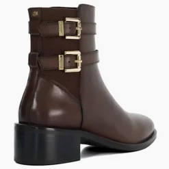 New Patter Double Buckle Heeled Boots Women Boots