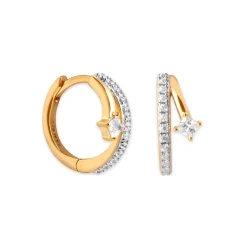 Pavé Crystal Illusion Huggie Earrings Women Earrings