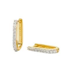 Outlet Pave Ovate Huggie Earrings Women Earrings