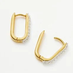 Outlet Pave Ovate Huggie Earrings Women Earrings