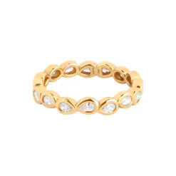 Best Pear Bezel Band Ring Women Rings