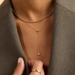 Sale Pear Bezel Lariat Necklace Women Necklaces