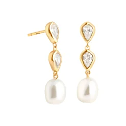 Outlet Pearl & Crystal Drop Stud Earrings Women Earrings