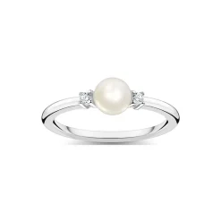 Online Pearl With White Stones Ring Women Rings