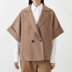 Hot Pera Double-Breasted Cropped Jacket Women Coats & Jackets