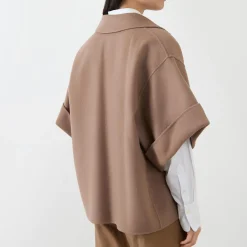 Hot Pera Double-Breasted Cropped Jacket Women Coats & Jackets