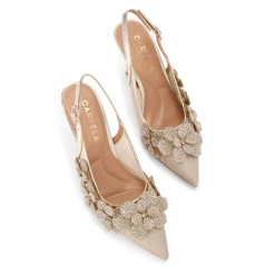 Petalo Embellished Slingback Courts Women Heels|Occasion Dressing