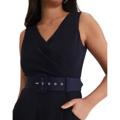 Best Petite Lissia Belted Jumpsuit Women Jumpsuits