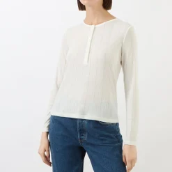 New Pia Pointelle Long-Sleeved T-Shirt Women Tops