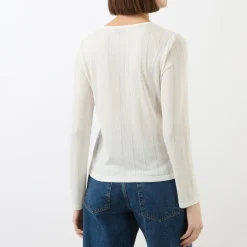 New Pia Pointelle Long-Sleeved T-Shirt Women Tops