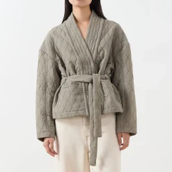 Best Pifita Diamond Quilted Belted Jacket Women Coats & Jackets