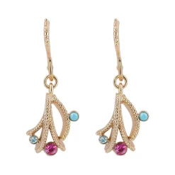 Best Pink & Turquoise Stone Drop Earrings Women Earrings