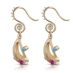 Best Pink & Turquoise Stone Drop Earrings Women Earrings