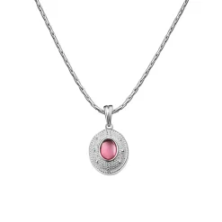 New Pink Stone Pendant Necklace Women Necklaces