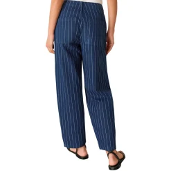 Online Pinstripe Barrel Leg Jeans Women Denim