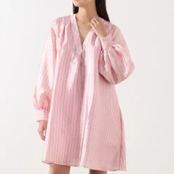 Online Pinstripe Kimono Mini Dress Women Dresses
