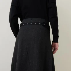 Hot Pinstripe Pleated Skirt Women Skirts