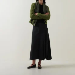 Hot Pinstripe Pleated Skirt Women Skirts
