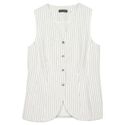Pinstripe Single-Breasted Waistcoat Women Coats & Jackets