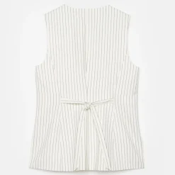 Pinstripe Single-Breasted Waistcoat Women Coats & Jackets