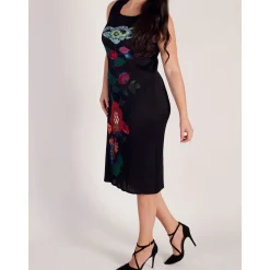 New Placement Floral Panel Dress Women Dresses
