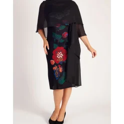 New Placement Floral Panel Dress Women Dresses